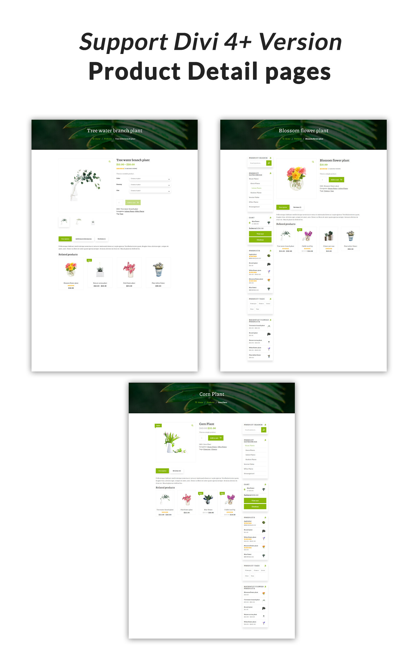 Divi Plants Shop Woocommerce Theme