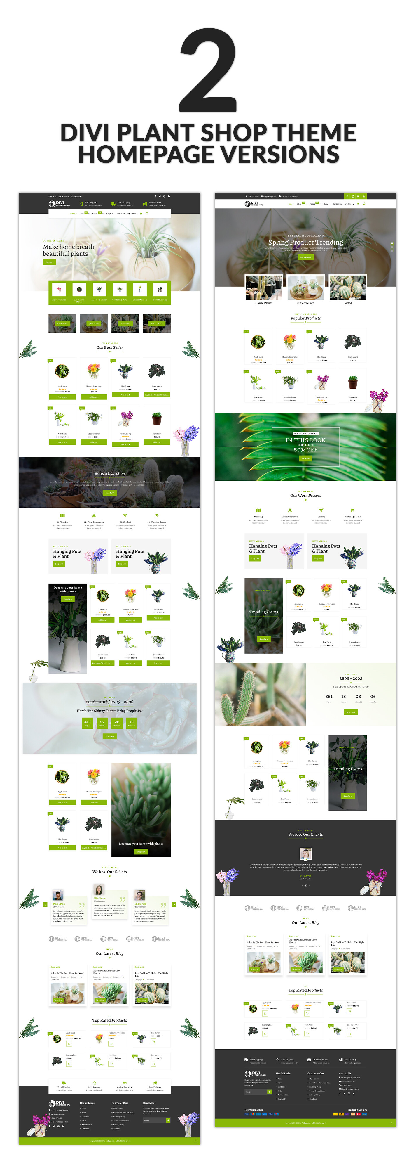 Divi Plants Shop Woocommerce Theme