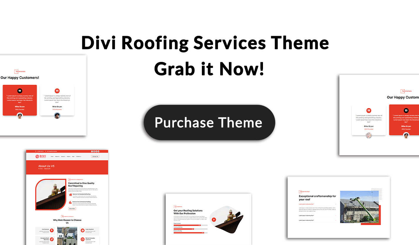 Divi Roofing Services Theme