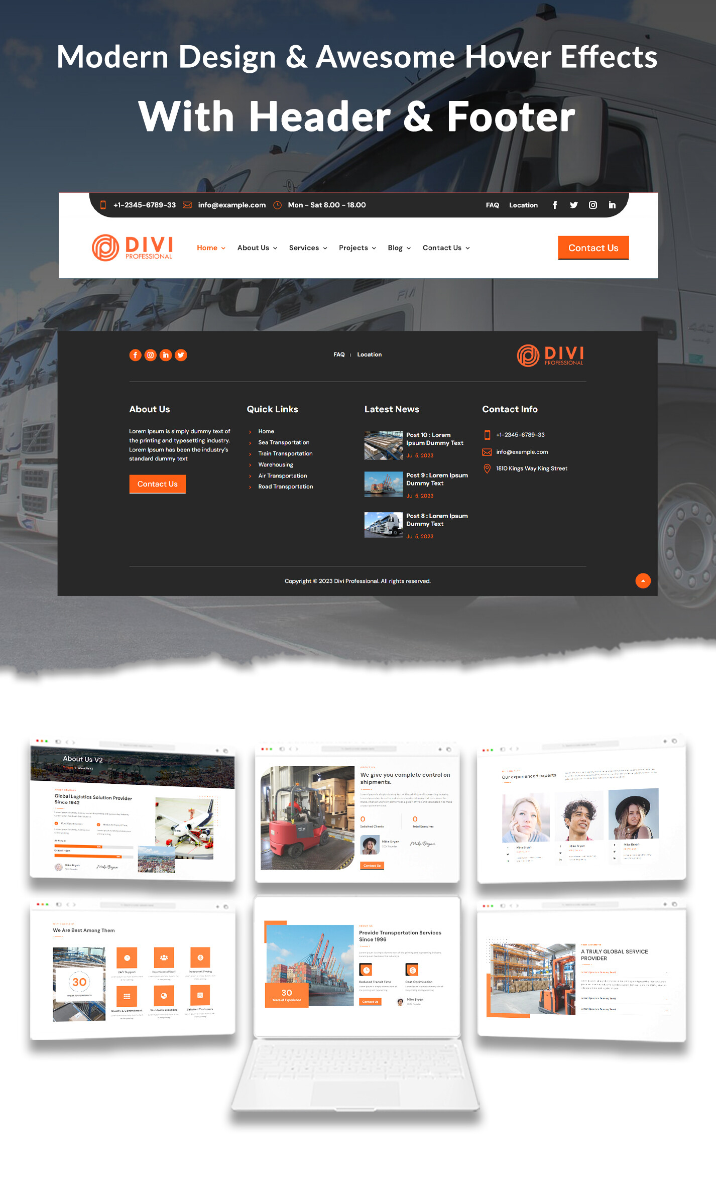 Divi Transport & Logistics Theme