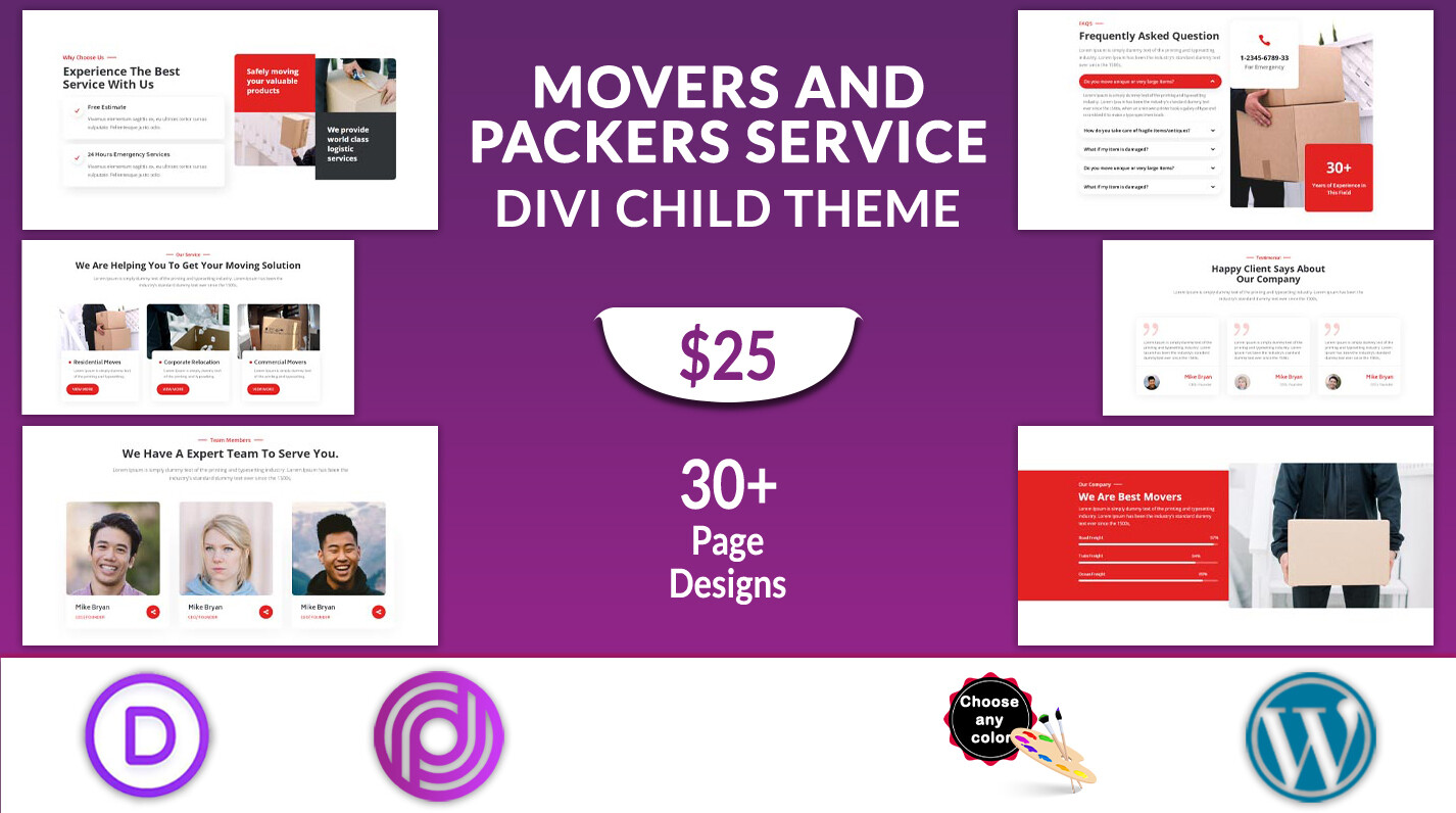 Divi Movers and Packers Theme