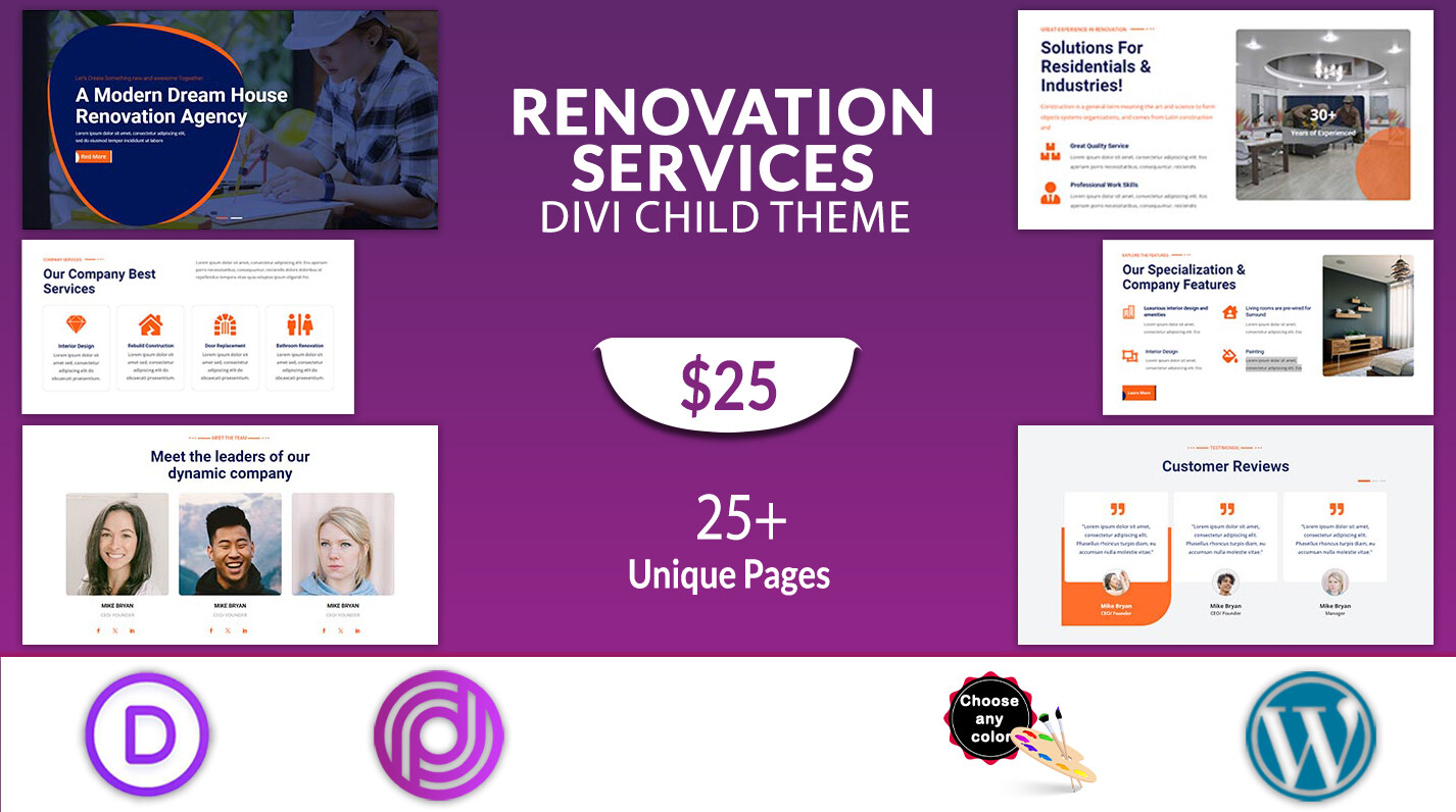 Divi Renovation Services Theme