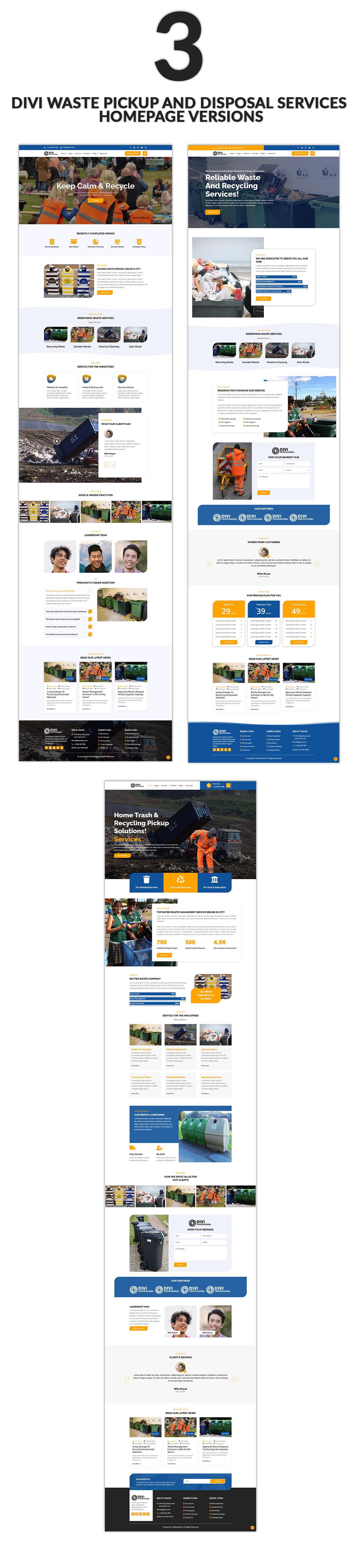 Divi Waste Pickup And Disposal Services Theme