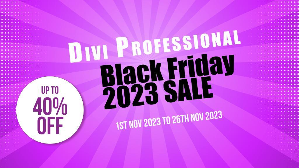 Divi Black Friday Sale