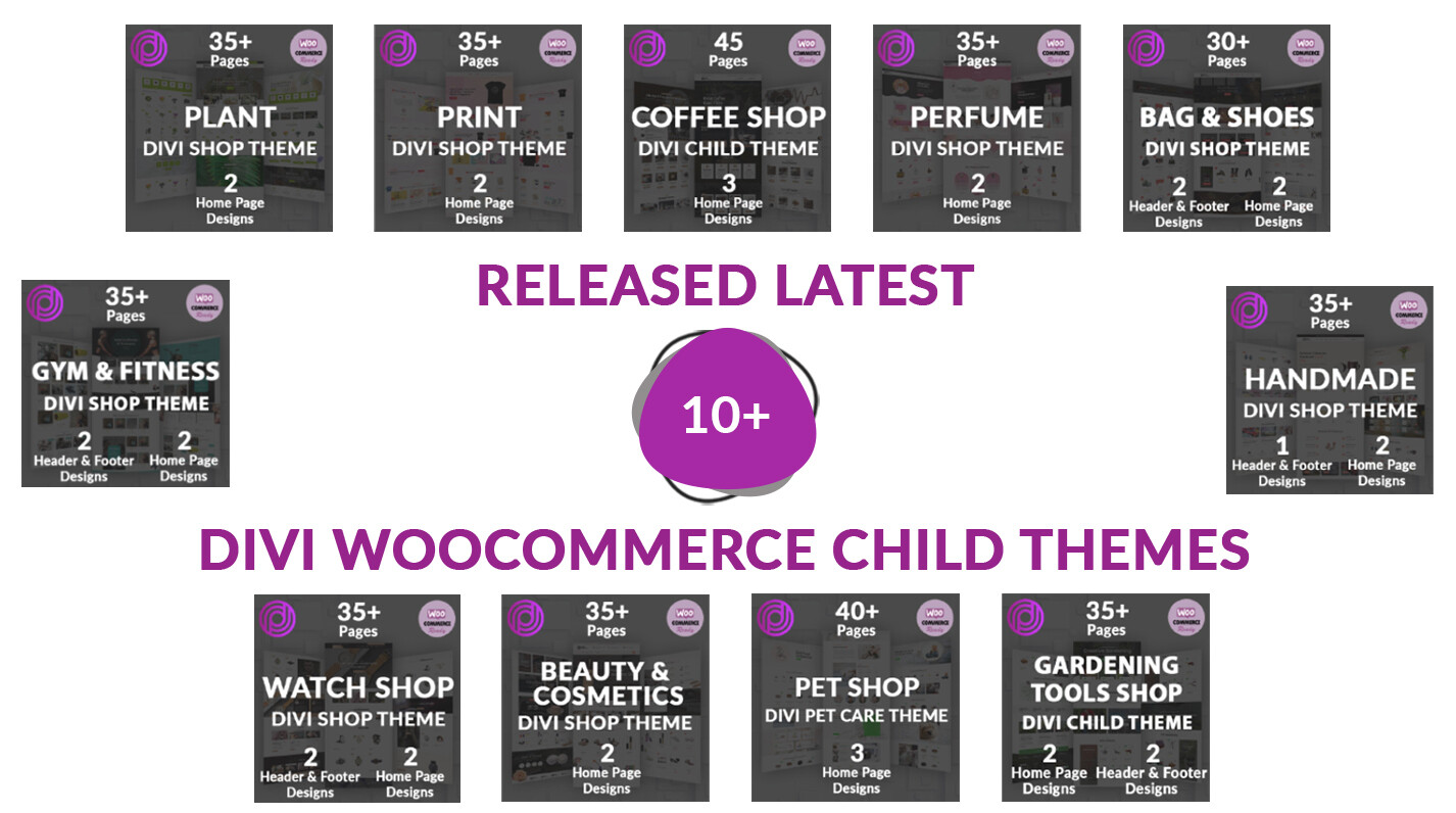 Divi Woocommerce Child Themes Bundle