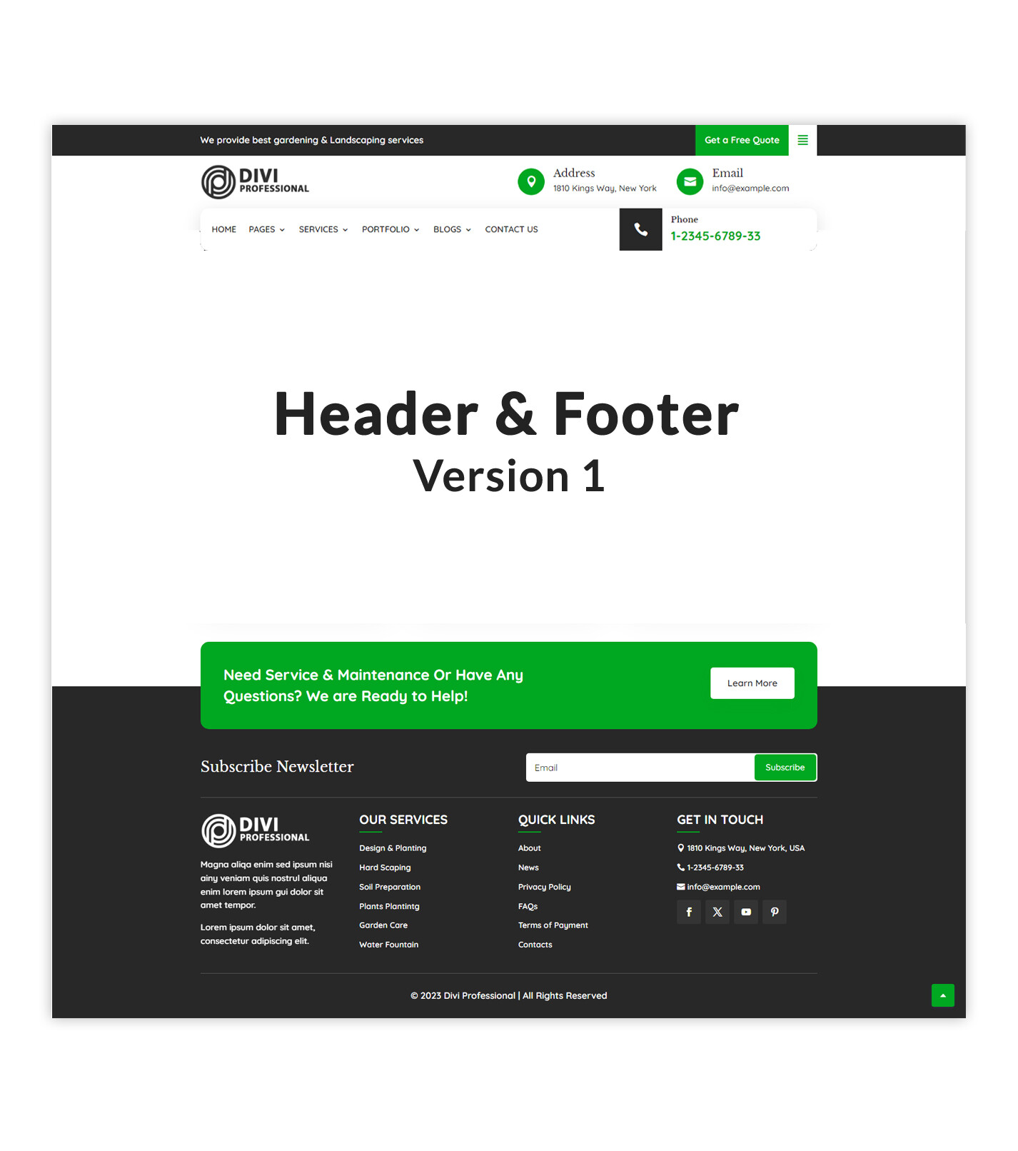 Divi Lawn Services Theme