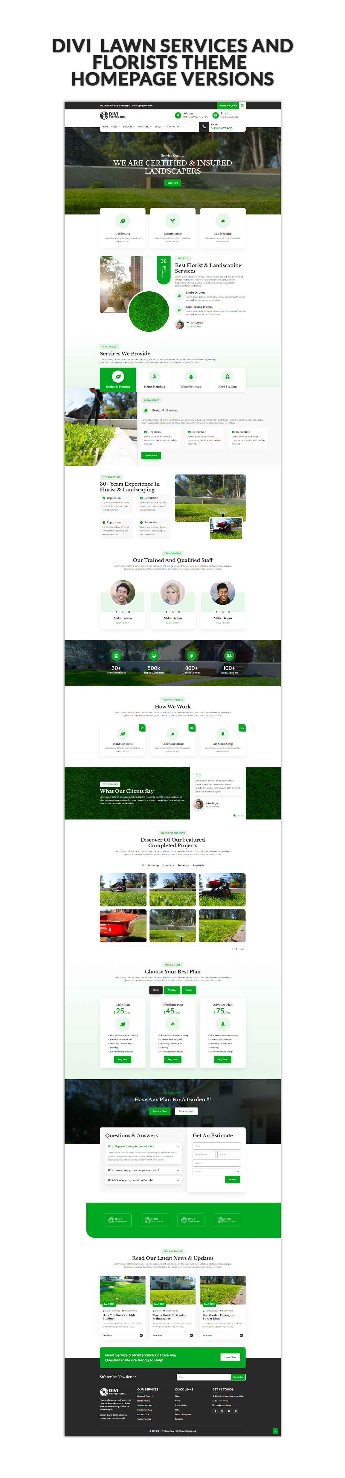 Divi Lawn Services Theme
