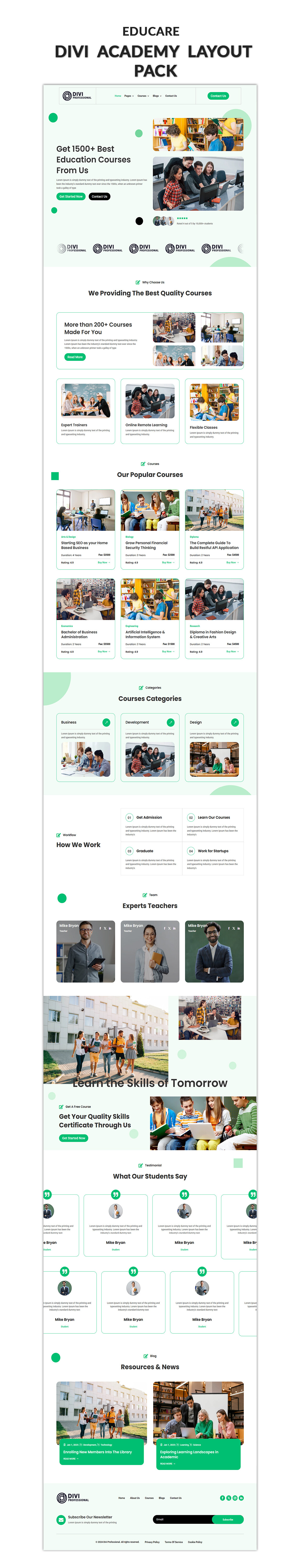 Divi Pet Care Layout