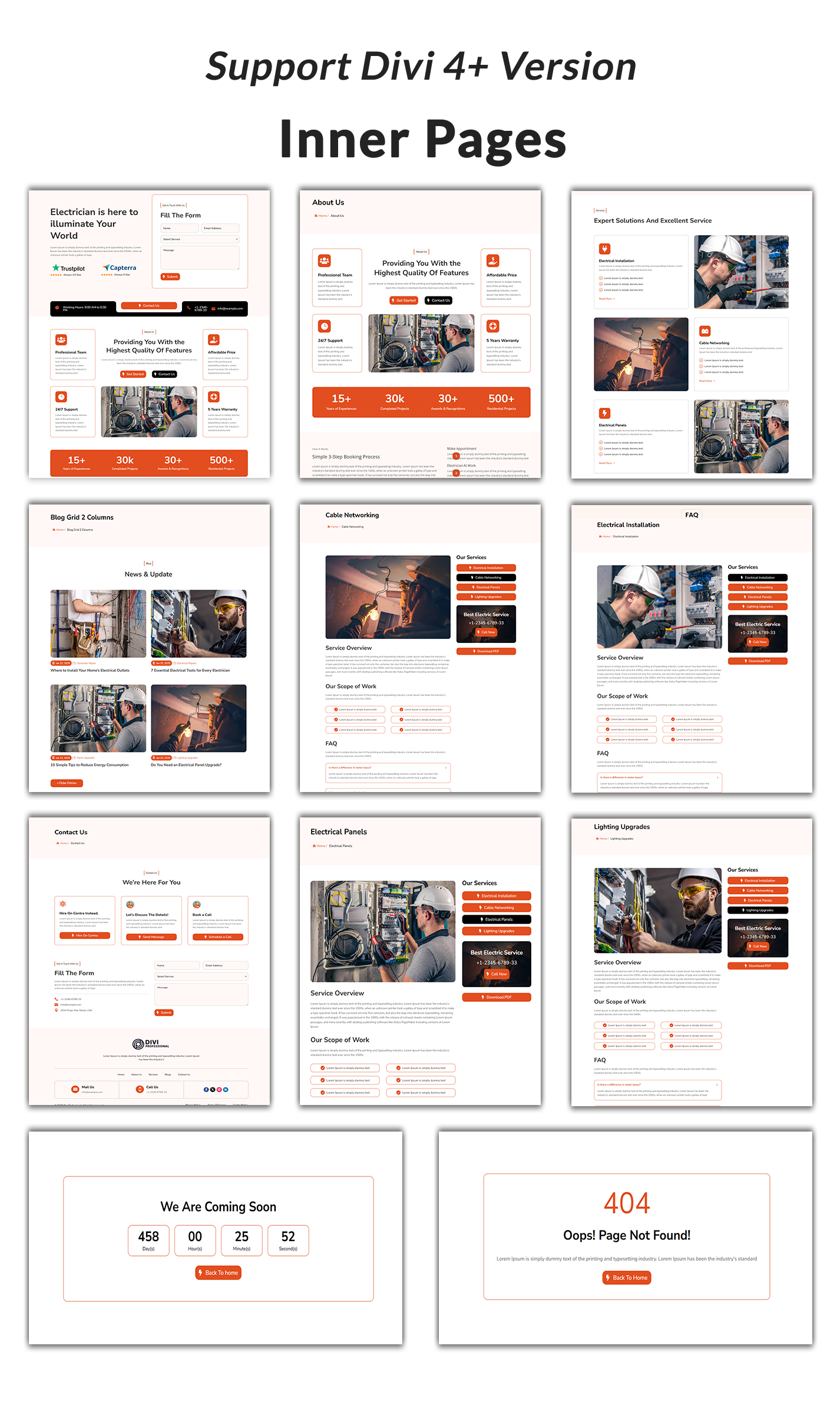 Divi Electrician Layout