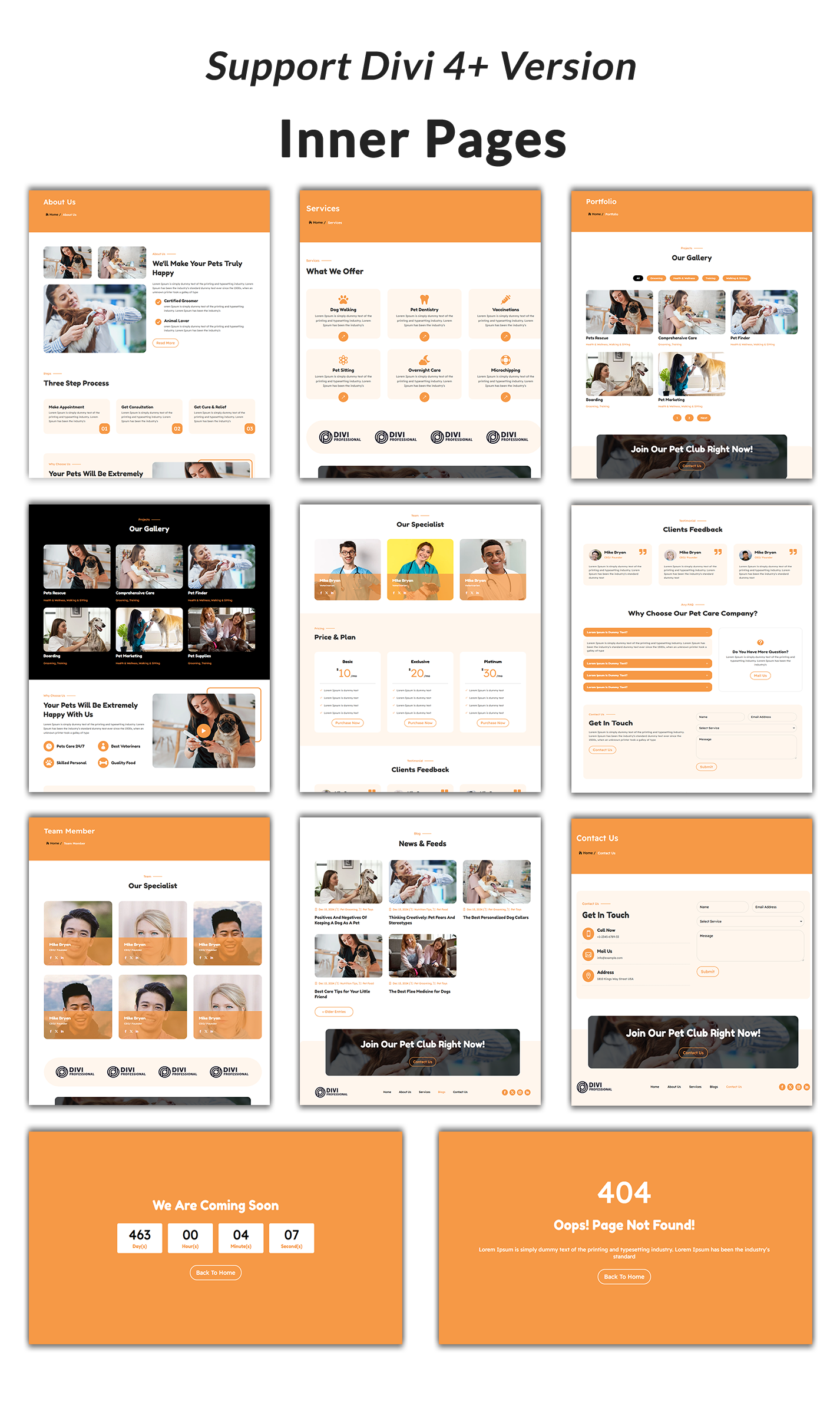 Divi Pet Care Layout