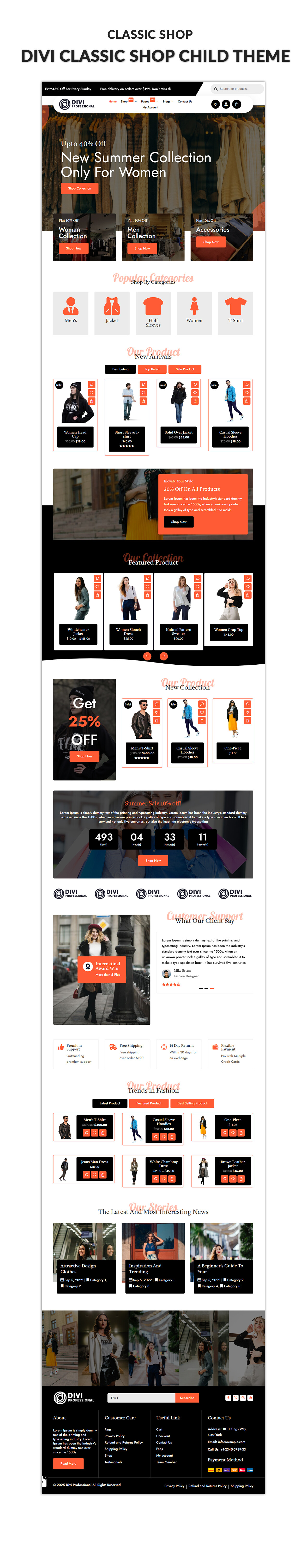 Divi Classic Shop WooCommerce Child Theme