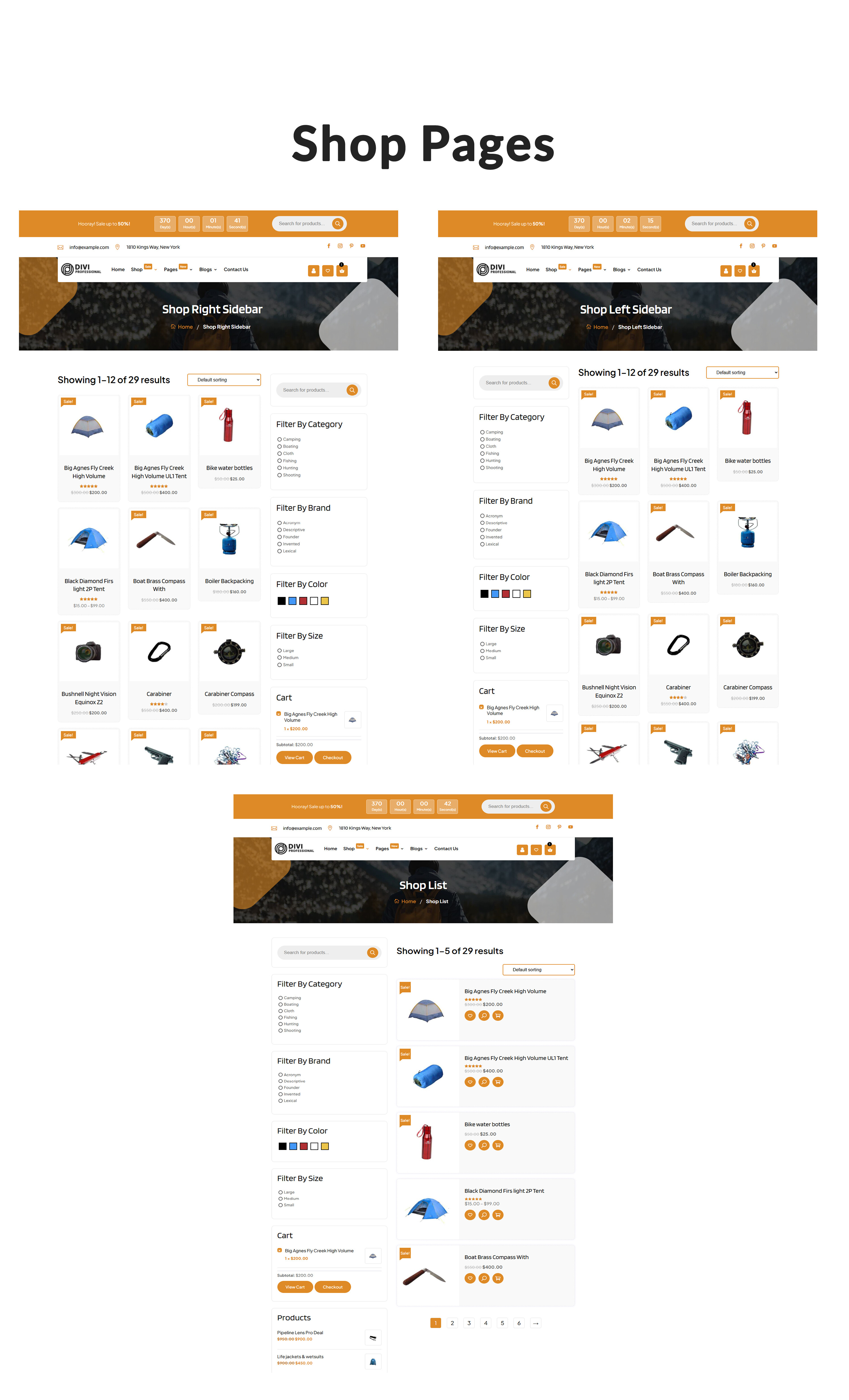 Divi Hunting and Outdoor Shop Theme