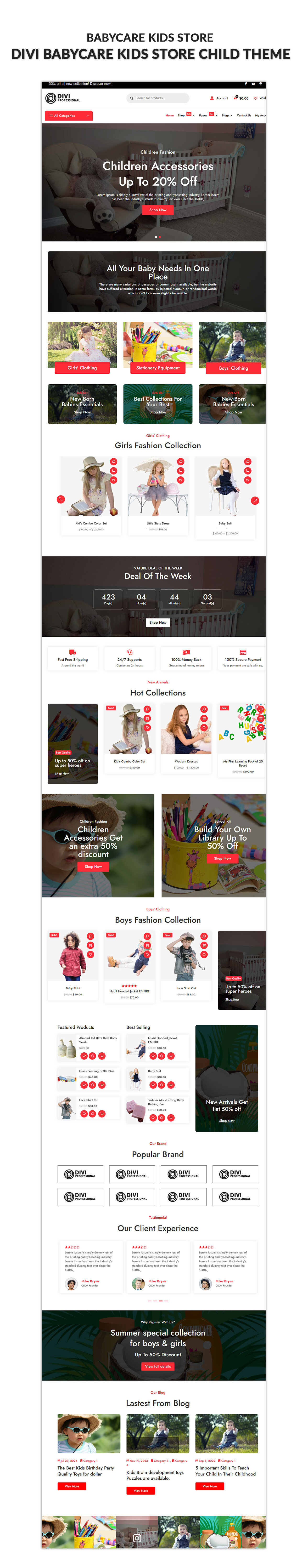 Divi Kids Store WooCommerce Child Theme