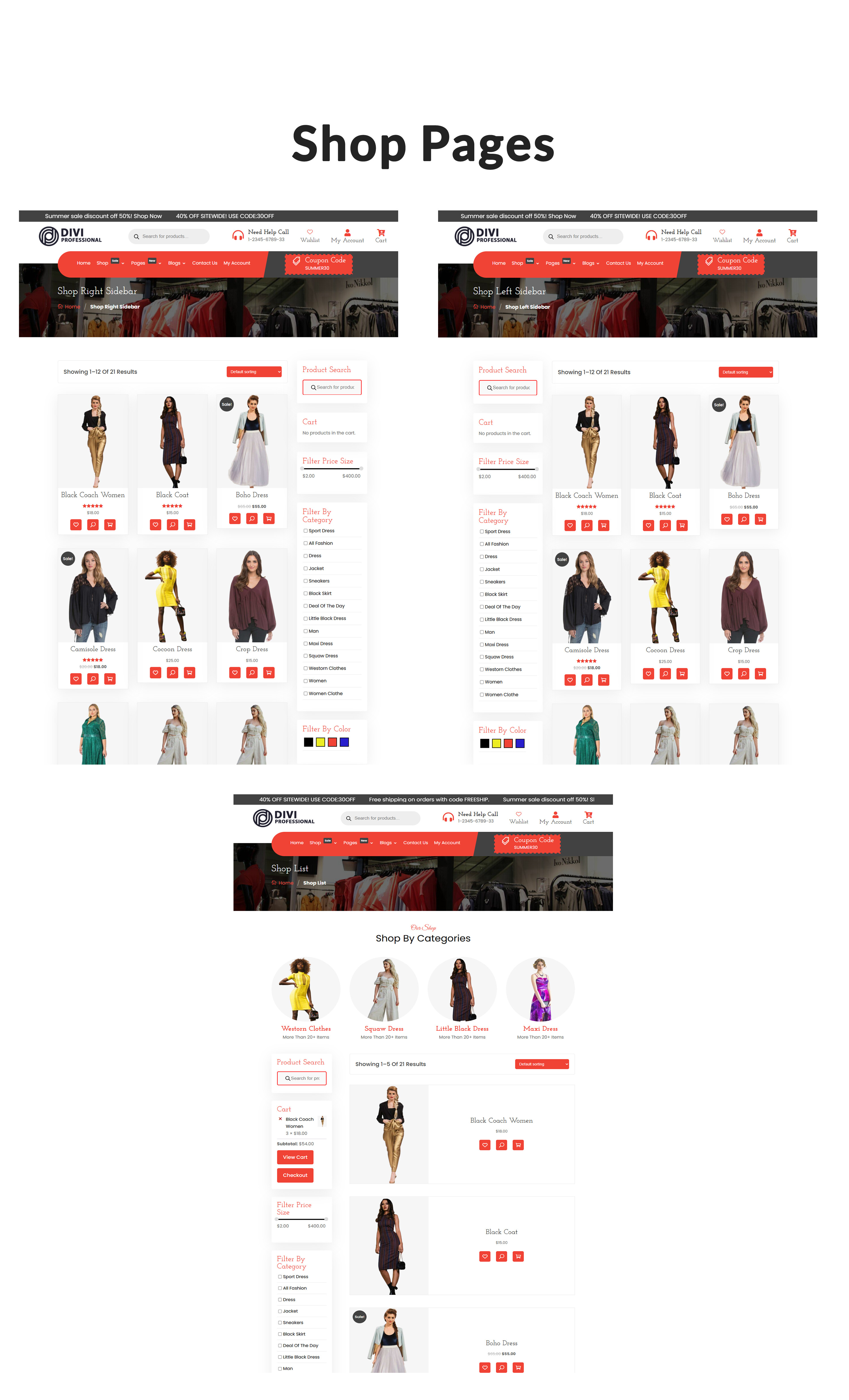 Divi Modern Shop WooCommerce Child Theme