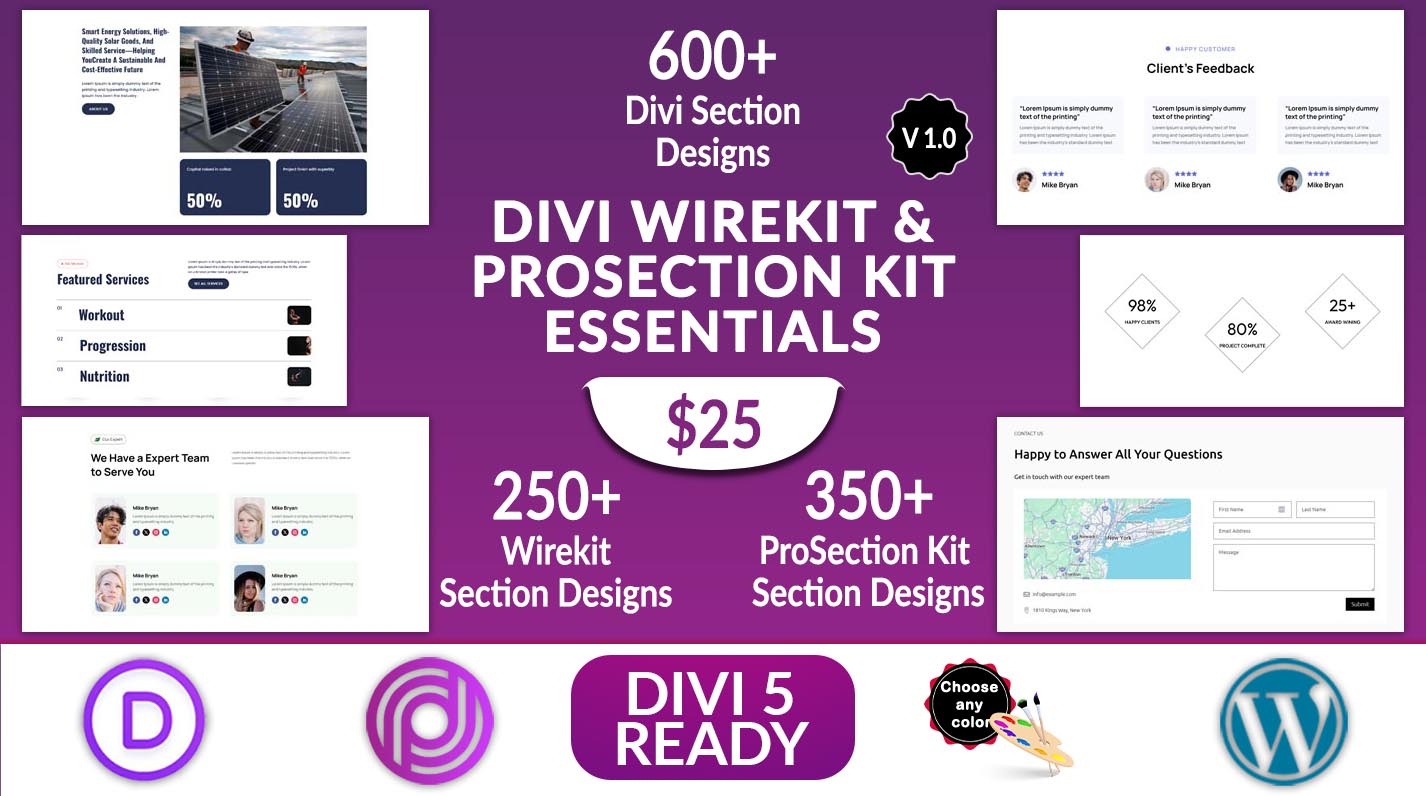 Divi WireKit and ProSection Kit Essentials