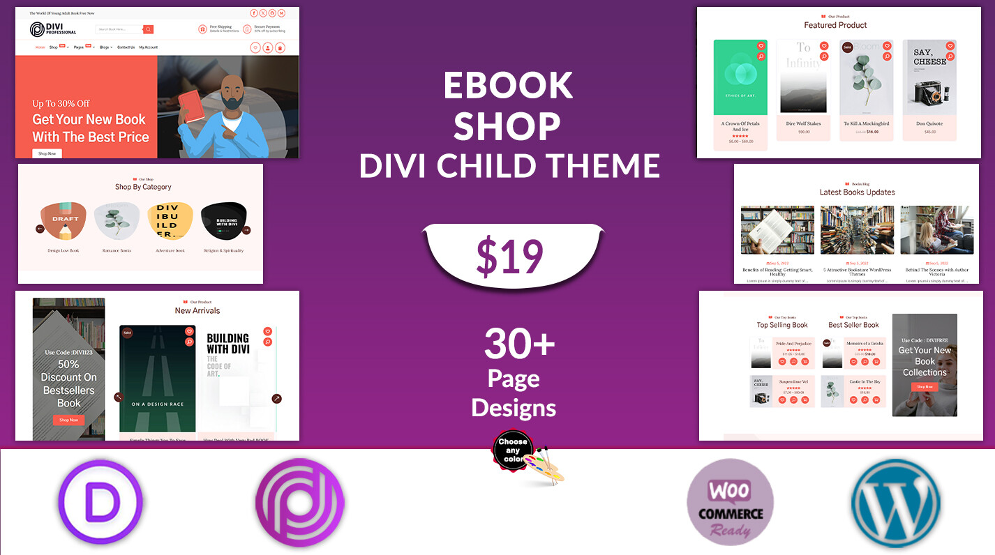 Divi eBook Shop WooCommerce Theme