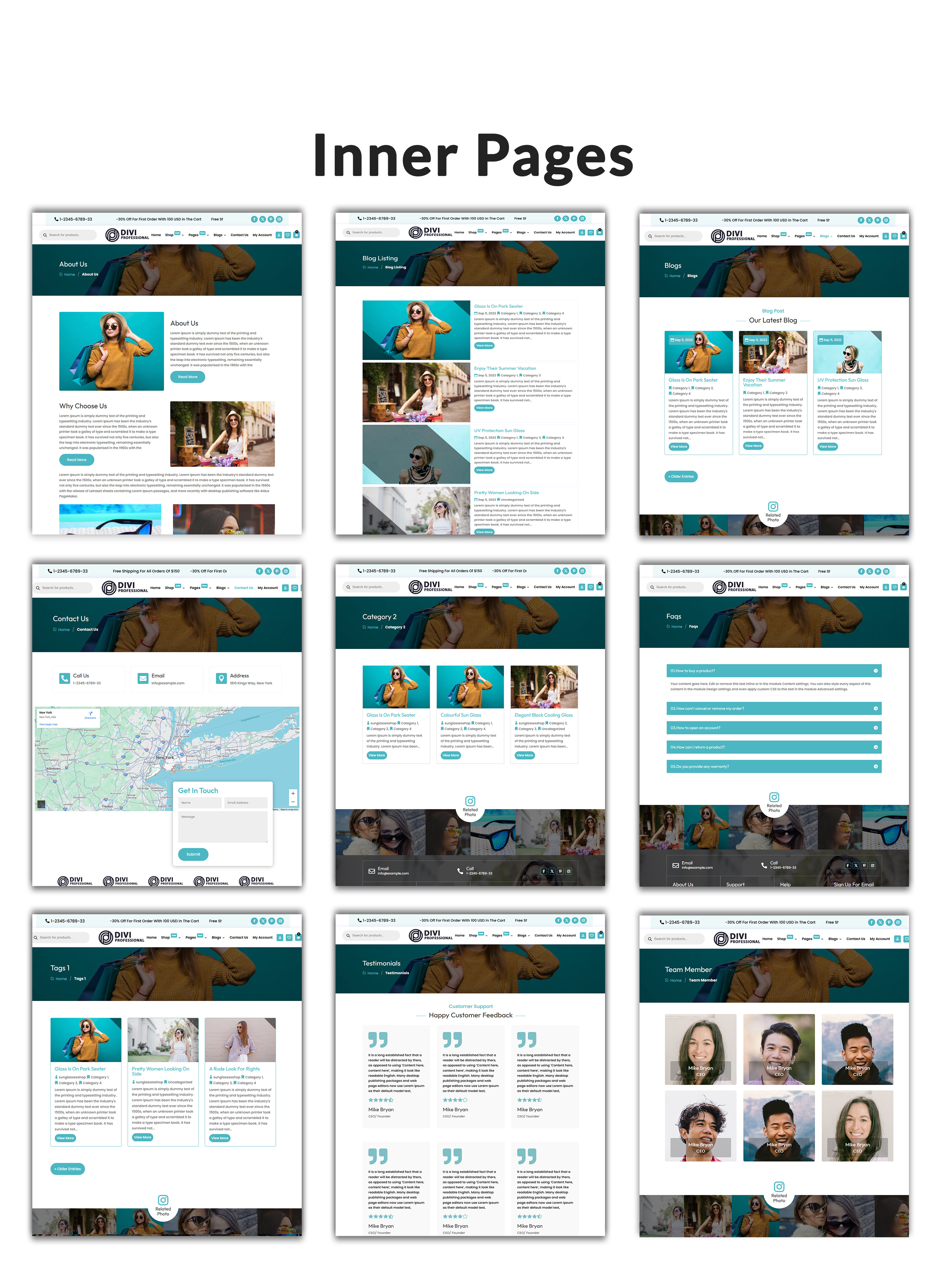 Divi Sunglasses Shop Theme