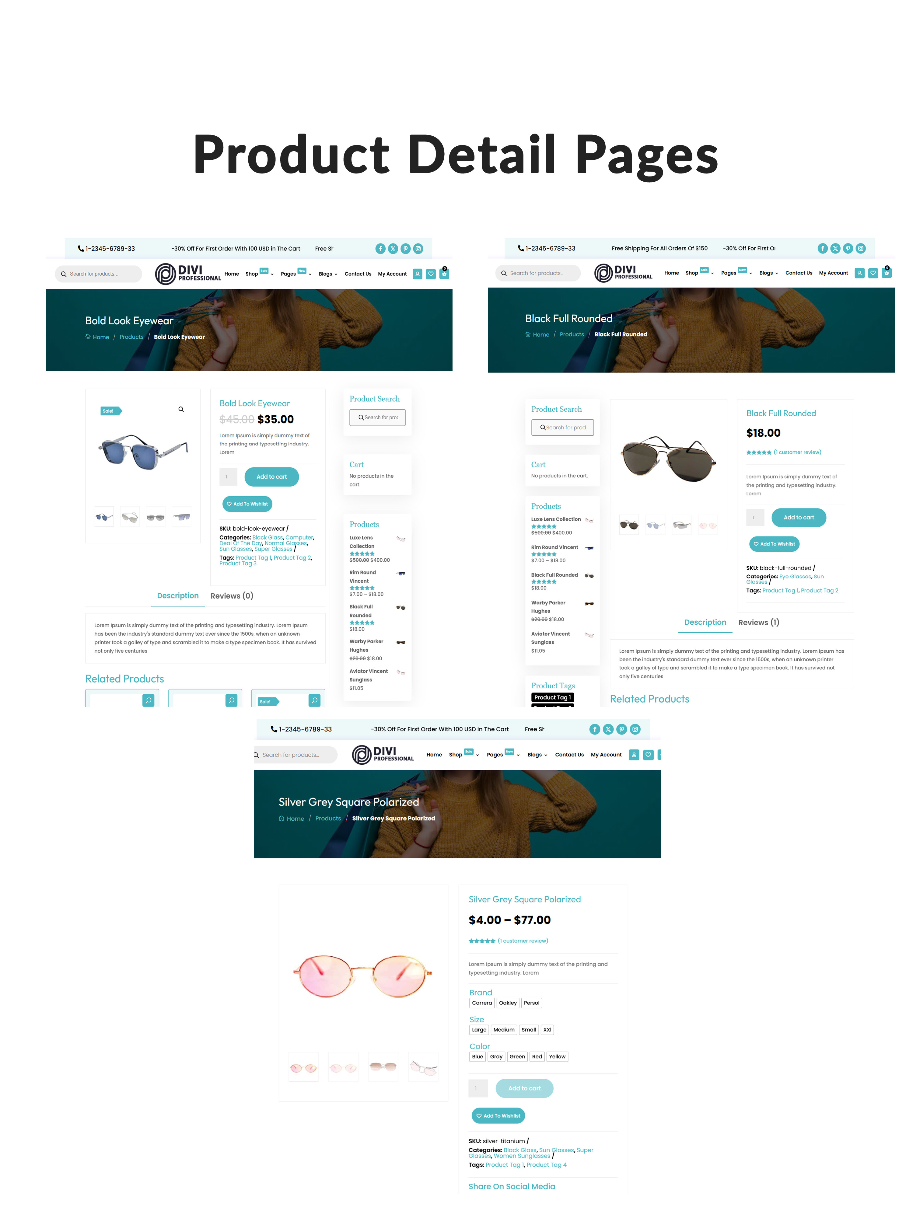Divi Sunglasses Shop Theme
