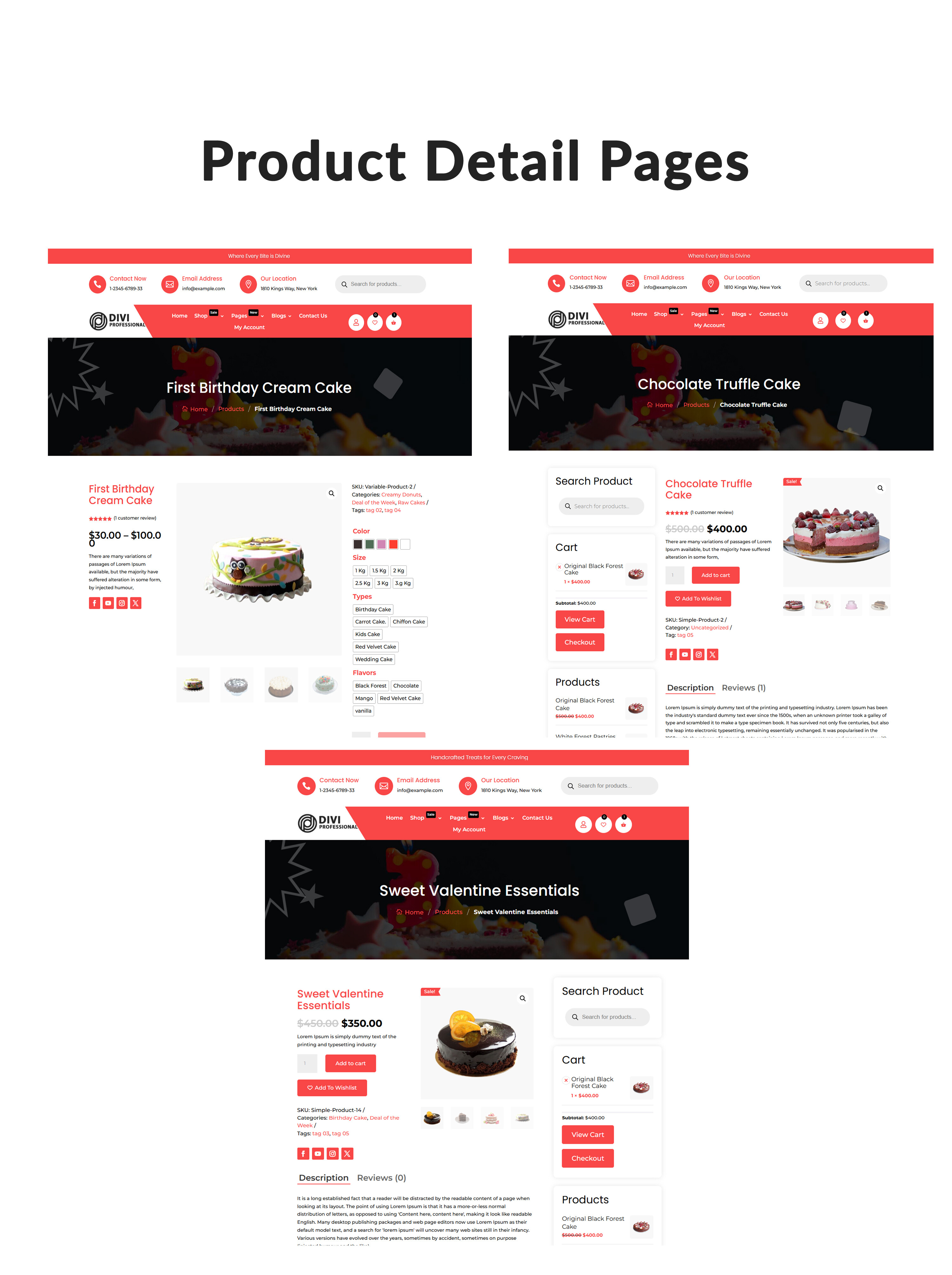 Divi Pastry and Cake Shop Theme