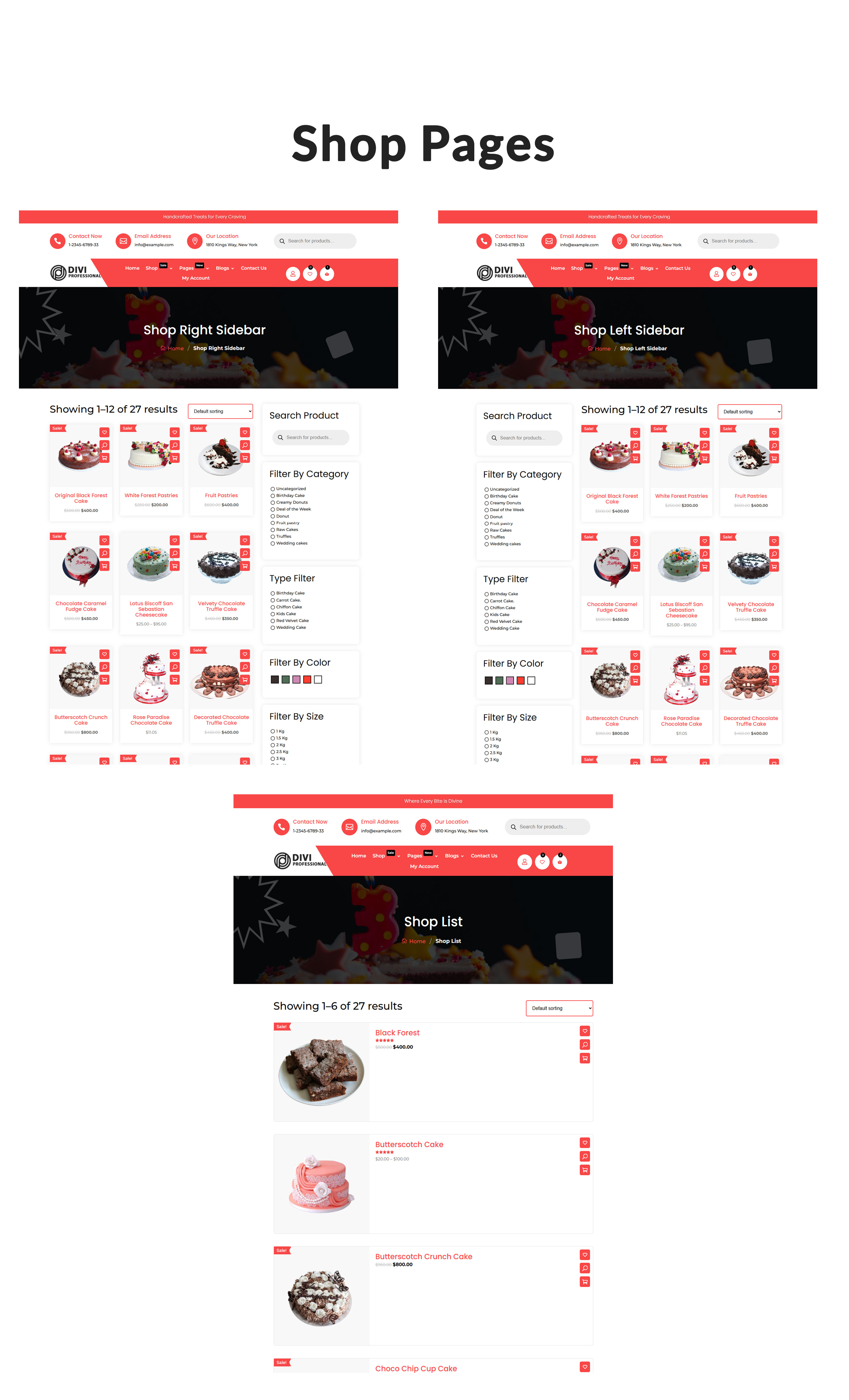 Divi Pastry and Cake Shop Theme