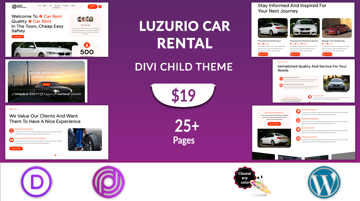 Divi Car Rental Theme Divi Car Rental Theme