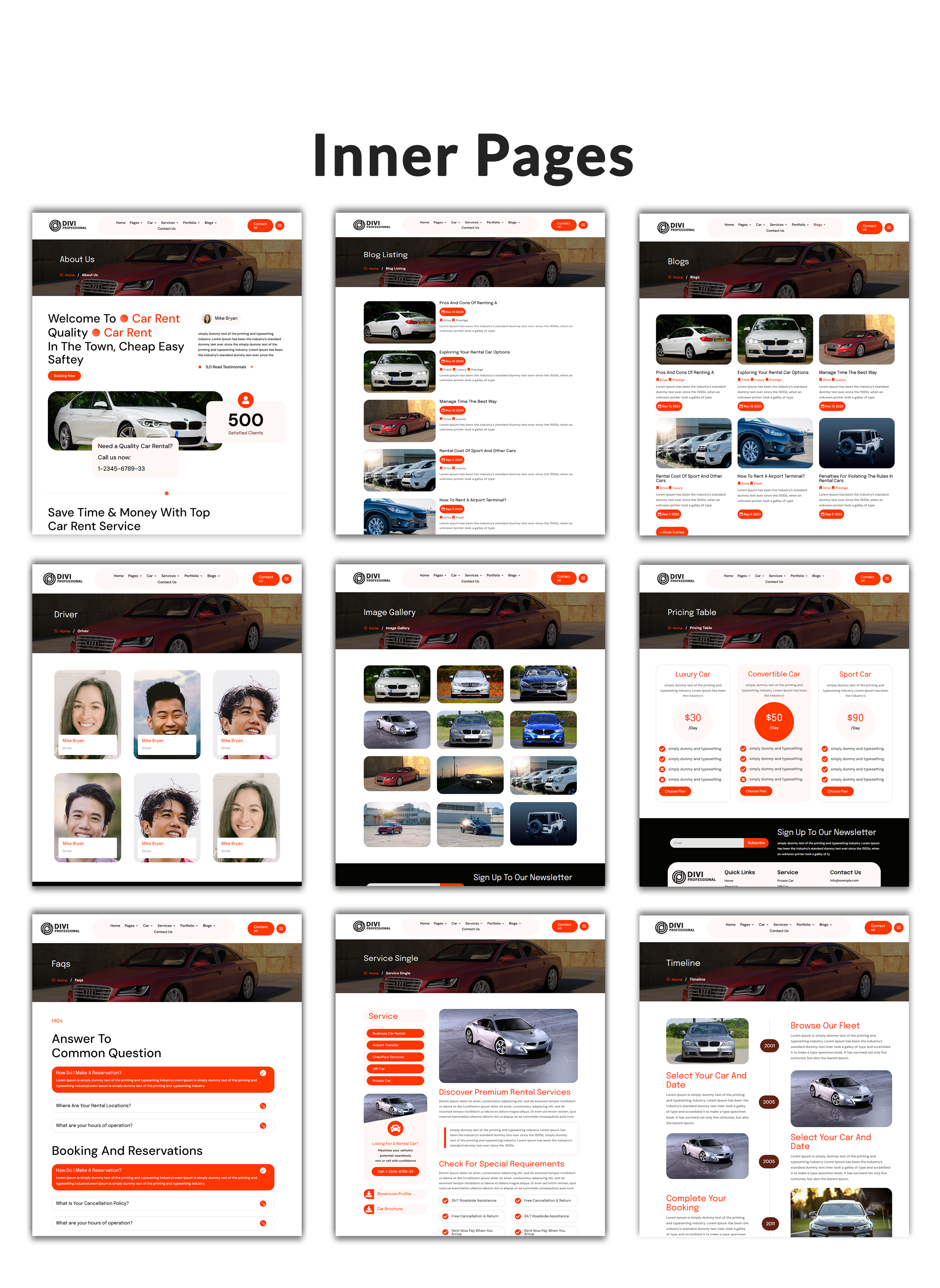 Divi Car Rental Child Theme