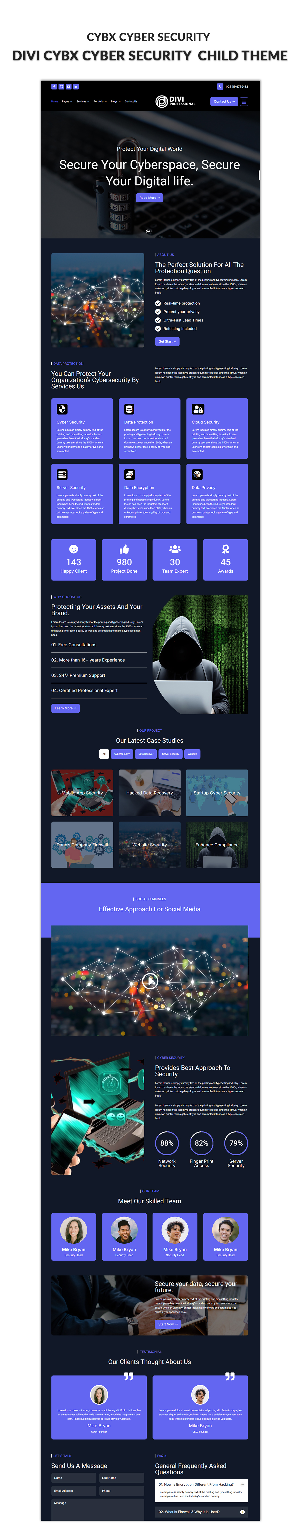 Divi Cyber Security Child Theme