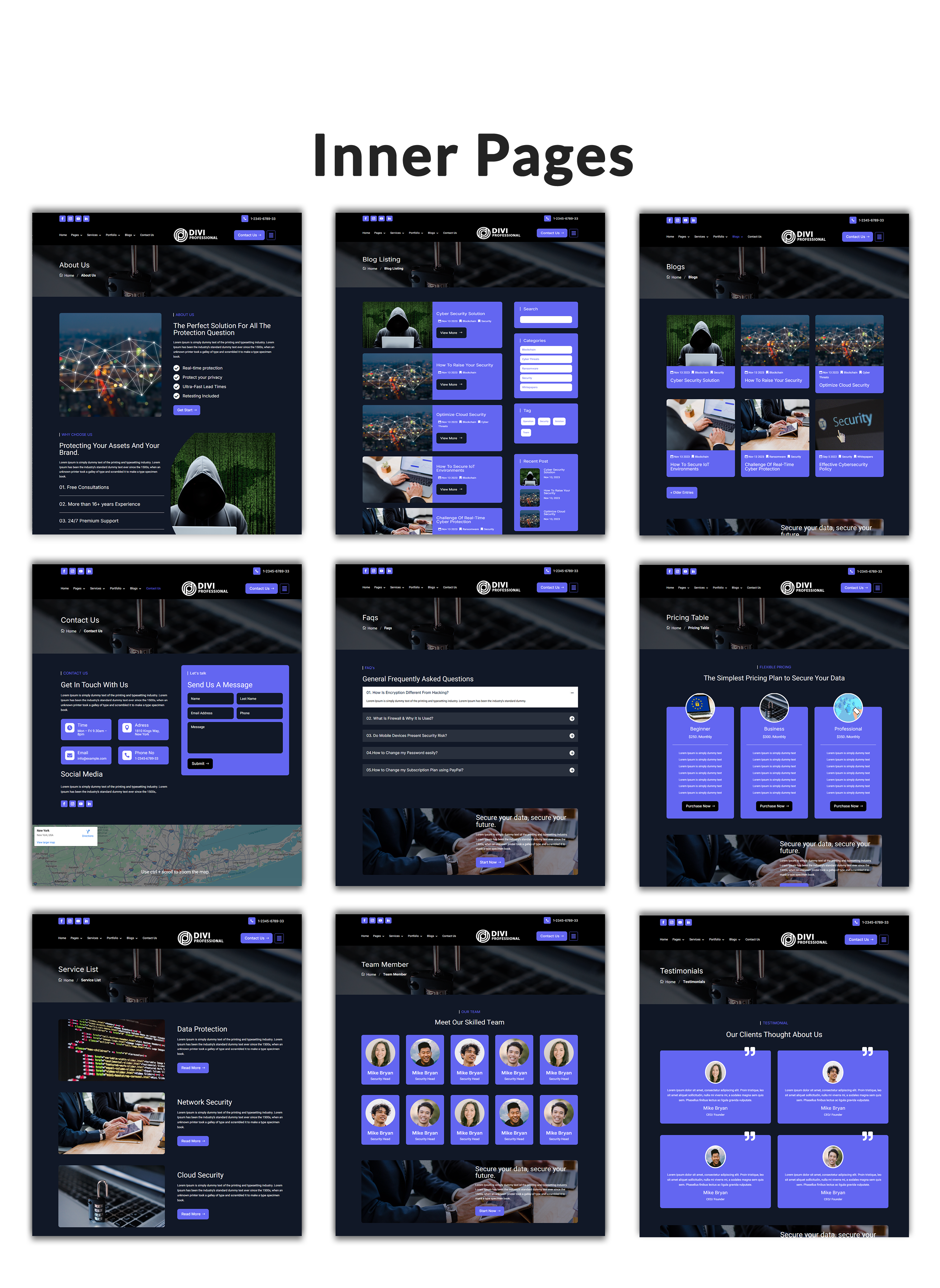 Divi Cyber Security Child Theme