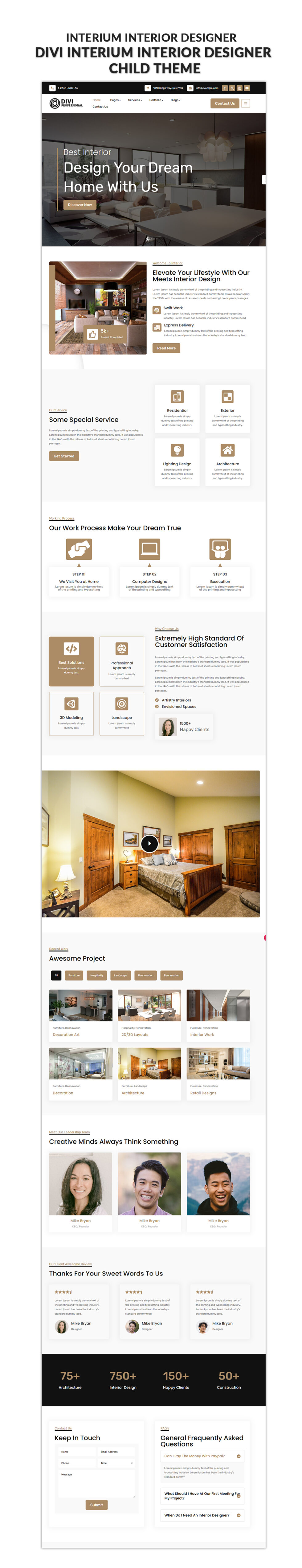 Divi Interior Designer Theme - Divi Professional