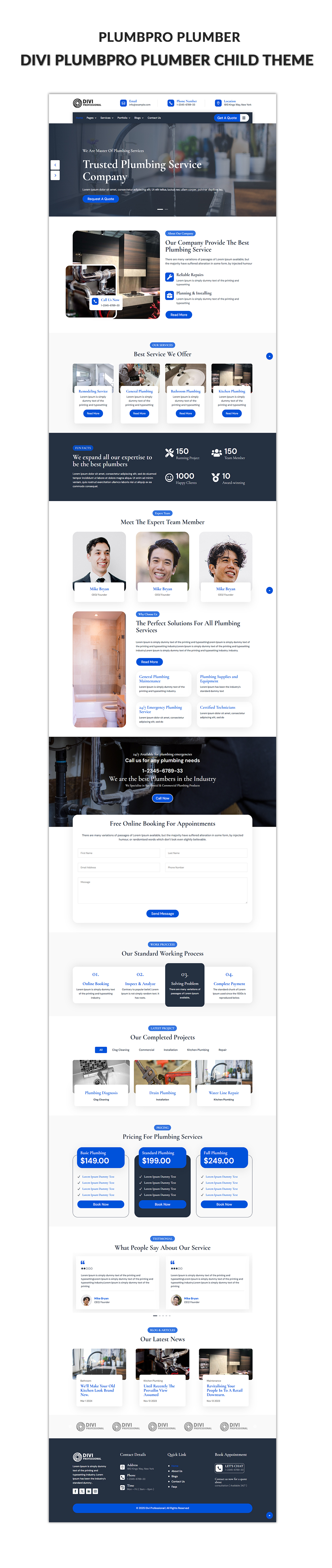 Divi Plumber Child Theme