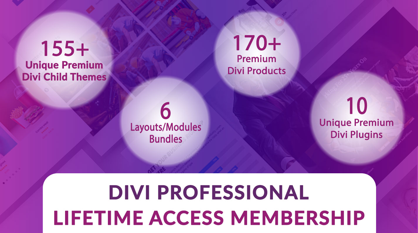 Divi Professional Lifetime Access Membership(Divi Plugins,Divi Child Themes,Divi Layouts) Divi Professional Lifetime Access Membership(Divi Plugins,Divi Child Themes,Divi Layouts)