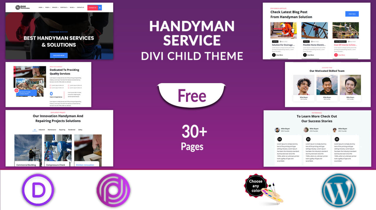 Divi Handyman Service Theme - Divi Professional