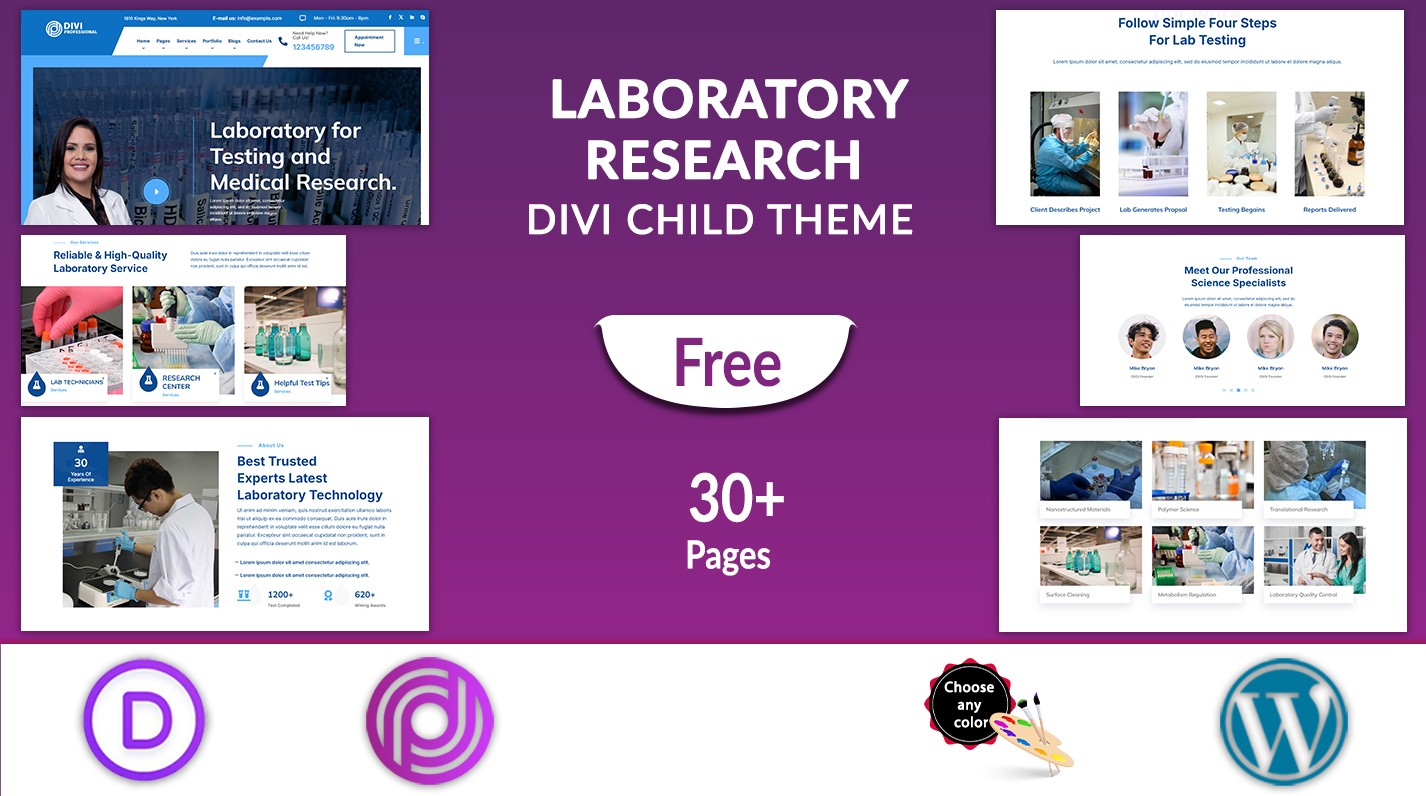 Divi Laboratory and Research Theme Divi Laboratory and Research Theme