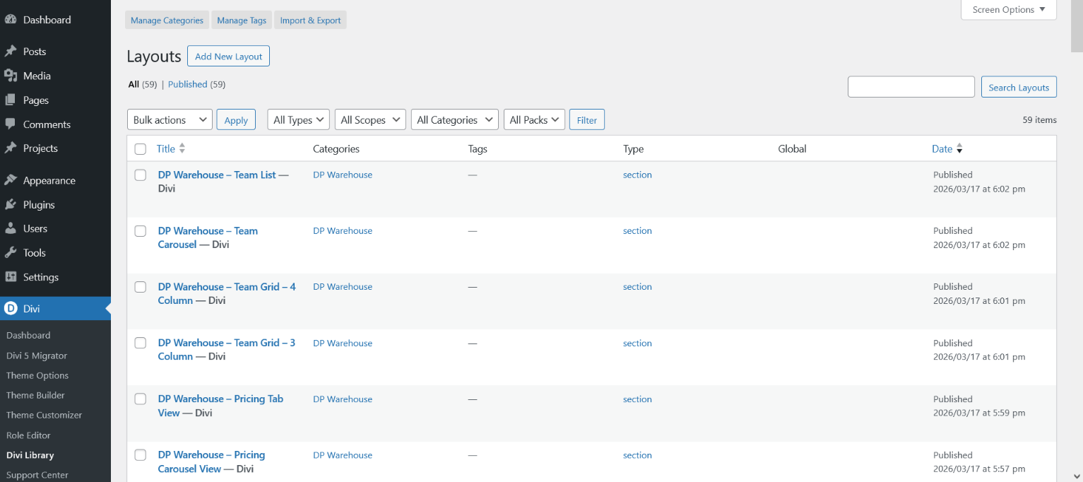Divi Layouts Pack